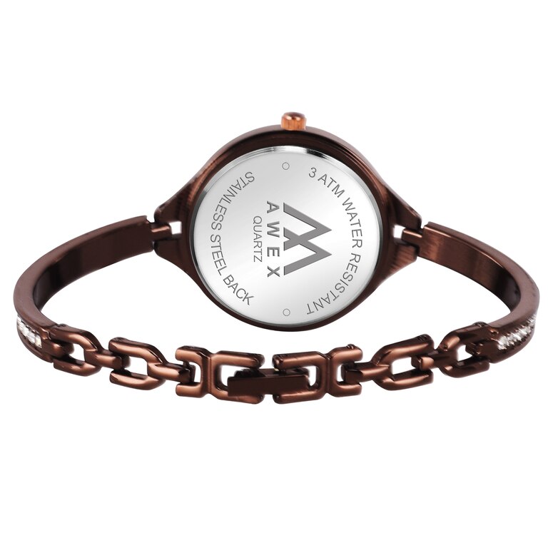 Awex Orange Dail Brown Bracelet Chain Analog Watch - For Women